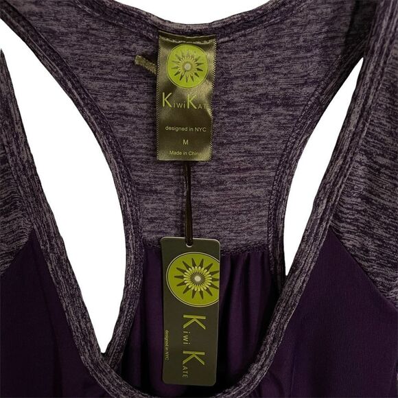 KIWI Kate Racerback Tank Top Purple Top Running Yoga Womens M - Picture 2 of 7